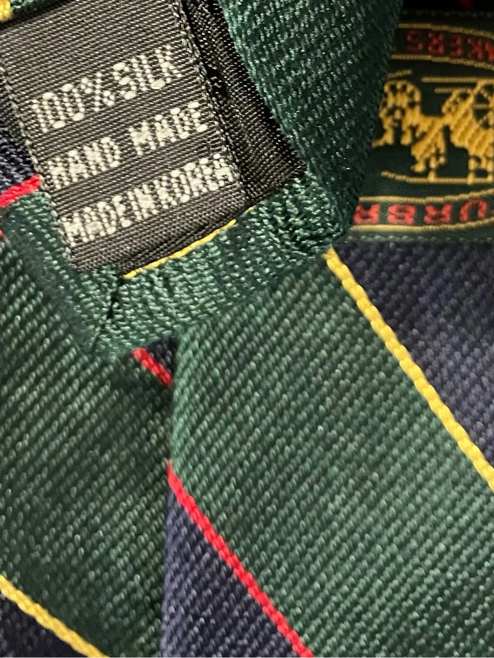 Sturbridge Classic Green & Navy Striped Men's Repp Tie